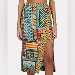 Farm Rio Banana Scarves Midi Wrap Skirt sz Small